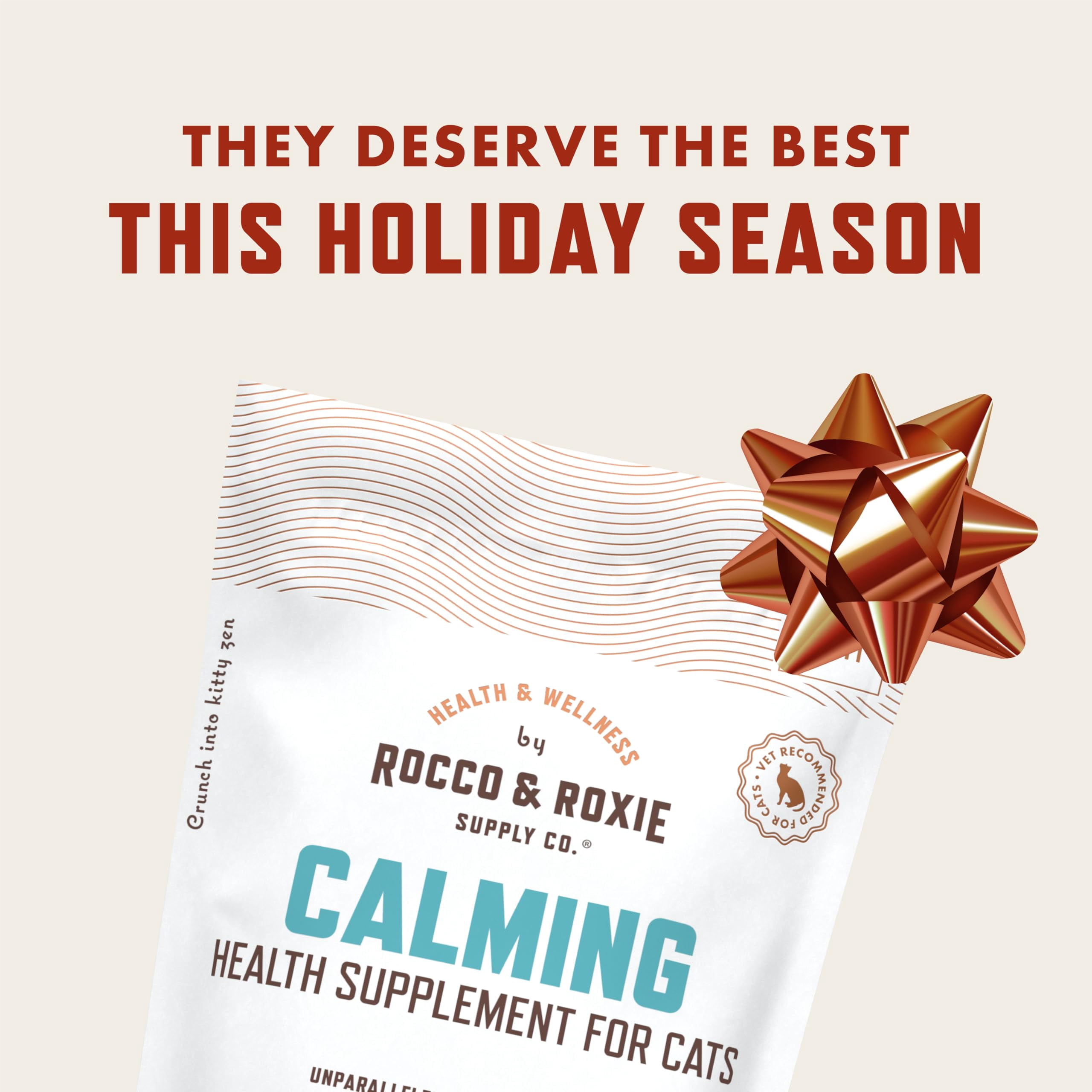 Rocco & Roxie Calming Crunchy Chews for Cats, Chicken Flavor, 3.7 oz