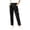 Black, variant on Women's Straight Leg Pants High Waisted 5 Buttons Stretchy Flat Front Elastic Back Chino Pants for Dressy Casual Trousers with Pockets, Gray, XL