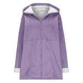 thumbnail image 5 of Lixiuxyad Fuzzy Jackets Jacket Full Zip Hooded Outdoor Pullover Soft Thermal Lightweight Windproof Comfortable Casual Warm Winter Jackets For Hiking Running Purple, 5 of 5