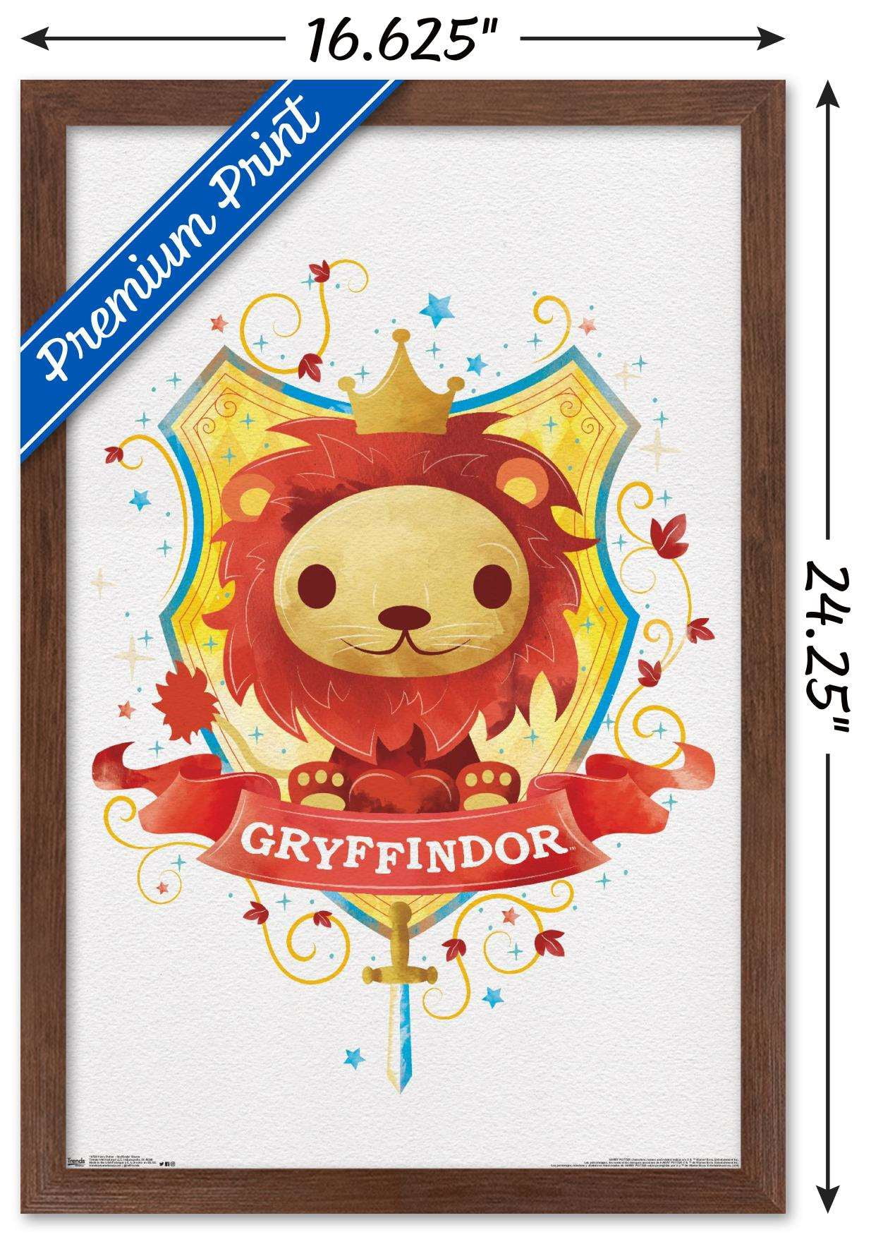 The Wizarding World: Harry Potter - Gryffindor Charm Wall Poster, 14.725" x 22.375", Framed