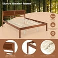 thumbnail image 6 of Costway Queen Size Wooden Platform Bed Frame with Headboard Mattress Foundation Walnut, 6 of 10
