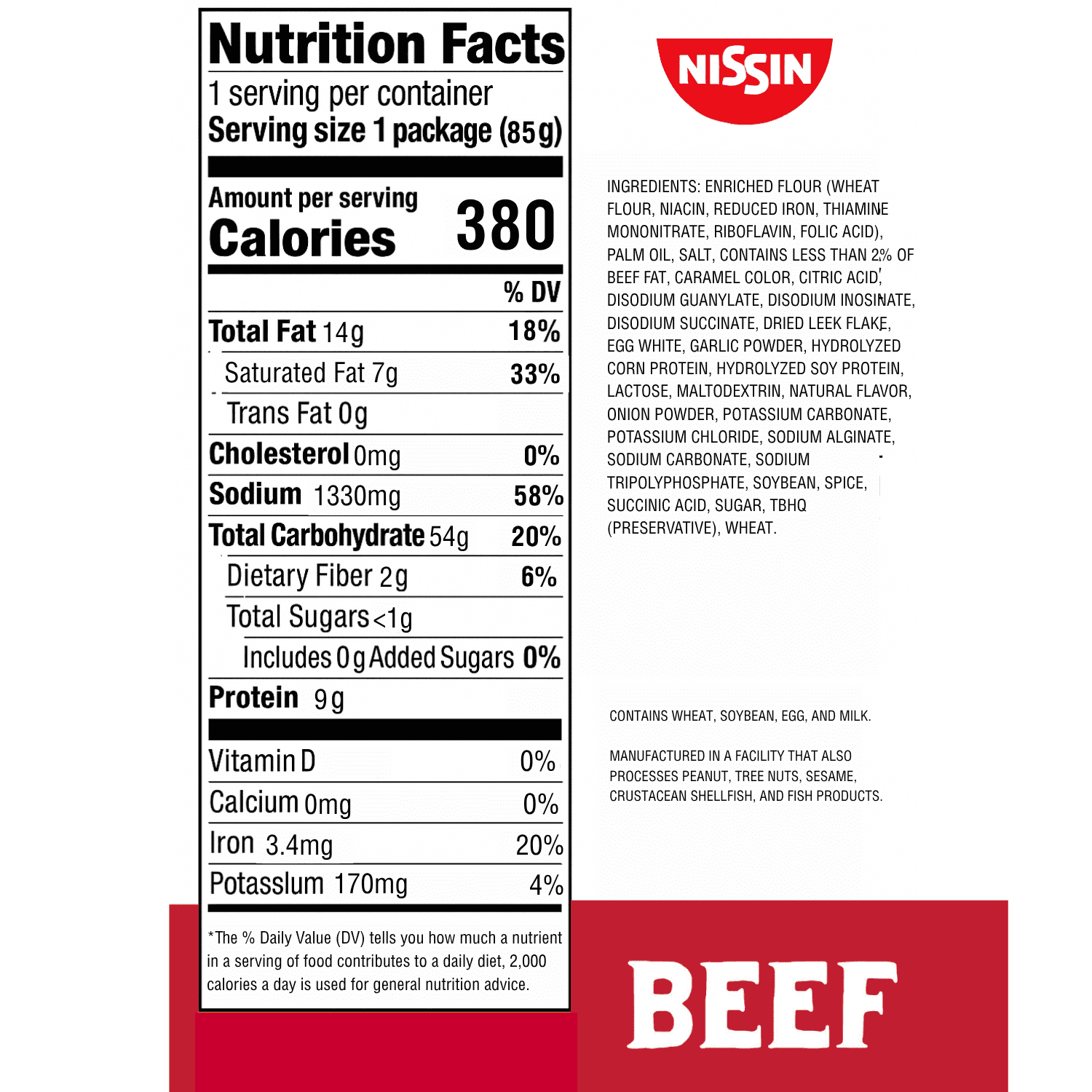 (24 pack) Nissin Foods Top Ramen Instant Ramen Noodle Soup, Beef Flavor, 3 oz Bag, Shelf-Stable