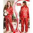thumbnail image 3 of Girls Chirstmas Pajamas Pjs Set Kids Long Sleeve and Pants Jammies Casual Wear Sleepwear Lounge Clothes Xmas Gifts, Christmas Snowman Size 13-14, 3 of 7