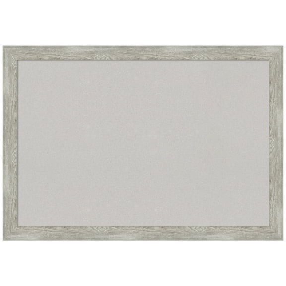 Amanti Art Grey Cork Board Framed Dove Greywash Narrow Bulletin Board 40 in. x 28 in.