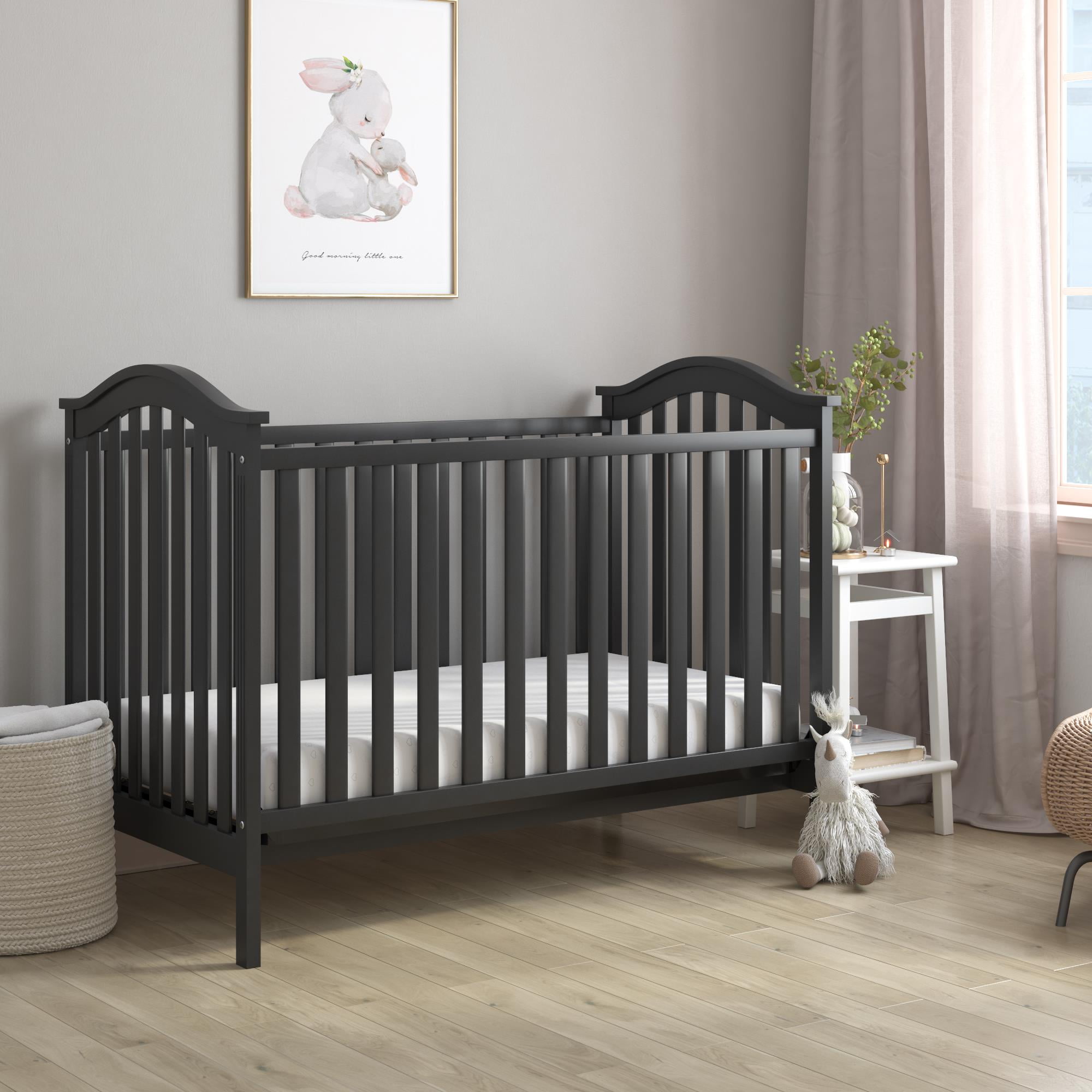 Baby Relax Adelyn 2in1 Convertible Wood Nursery Crib, Black
