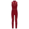 thumbnail image 2 of iiniim Kids Girls Shiny Full Body Unitard Rhinestone One Piece Leotard Sleeveless Gymnastics Dancewear Burgundy 8, 2 of 7