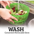 thumbnail image 3 of Zulay Kitchen Salad Spinner Large 5L Capacity - Manual Lettuce Spinner with Secure Lid Lock & Rotary Handle - Easy to Use Salad Spinners with Bowl, Colander & Built-in Draining System (Green), 3 of 8