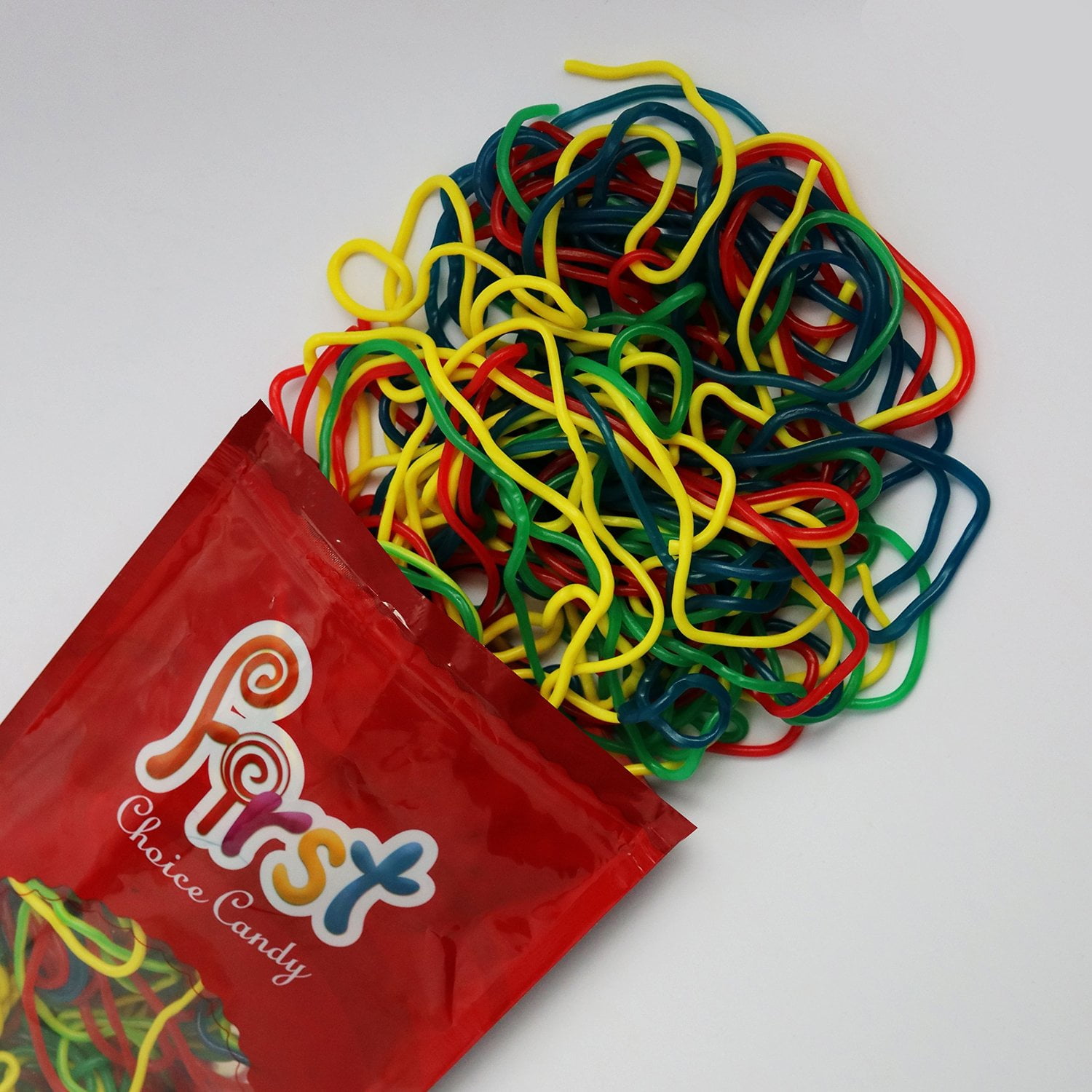 FirstChoiceCandy Rainbow Licorice Laces 1 Pound Resealable Bag by