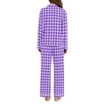 thumbnail image 3 of joogoo Pajamas Set for Women Purple Checkered Grid Long Sleeve Pjs Loungewear M, 3 of 7
