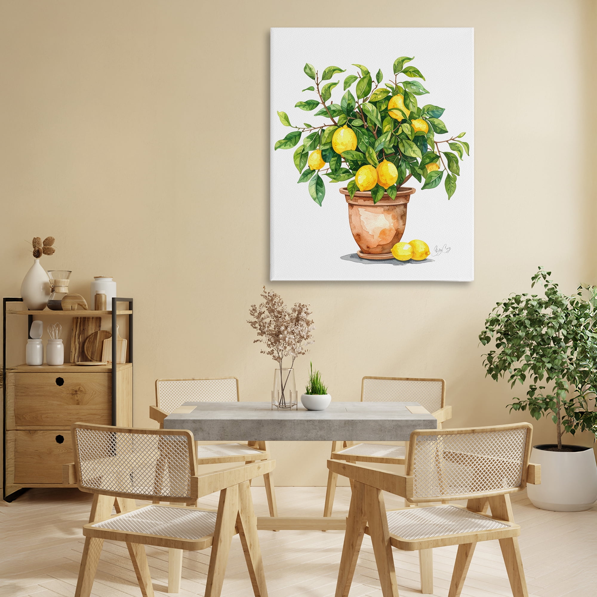 Stupell Industries Potted Lemon Tree Canvas Wall Art, design by Shelly Craig