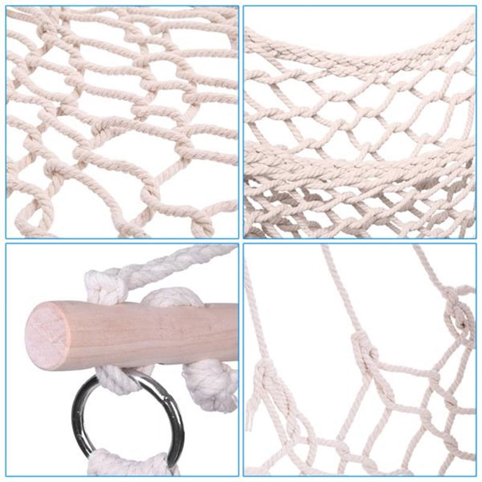 Hammock Swing Chair, Hanging Cotton Rope Macrame Chairs for Outdoor & Indoor, Garden Patio Balcony Living Room Tassels Swing Seat