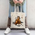 thumbnail image 2 of Glowing Christmas Tree Tote Bag - Festive Canvas Bag with Stars & Snowflakes Perfect for Parties Travel & Shopping, 2 of 4