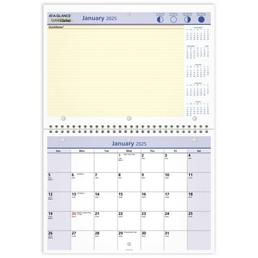 AT-A-GLANCE QuickNotes 2025 Monthly Desk Wall Calendar Small 11 x 8 - Monthly