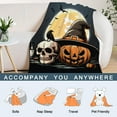thumbnail image 2 of Halloween Throw Blanket Twin Pumpkins Skull Blanket Black Spooky Scary Decorative Lightweight Fuzzy Soft Plush Fleece Blankets and Throws Couch Sofa Bed Outdoor Lap Blanket, 2 of 5