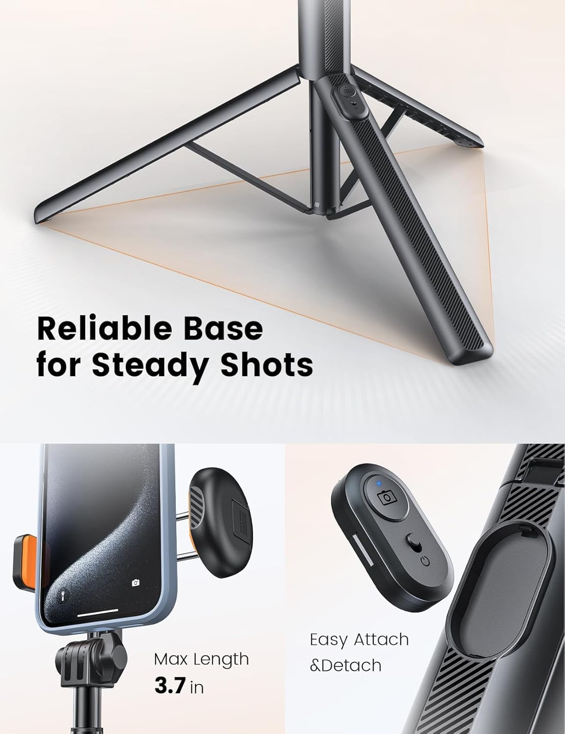 71" Phone Tripod, NT79 Extendable Selfie Stick with 1/4" Camera Mount for Cell Phone＆Camera, Phone Tripod Stand Holder with Remote Compatible with iPhone Android, Camera