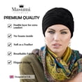 thumbnail image 6 of MASUMI Chemo Organic Headwear - PRIMROSE | Cancer Headwear for Women with Hair Loss | Alopecia Hats & Coverings | 95% Cotton Turban (Colour: Black), 6 of 8