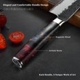 thumbnail image 4 of Japanese Chef Knife, 8.27 Inch Hand Forged Professional Kitchen Knife, Chefs Knife with 3 Layers Composite Steel, Sharp Gyuto Knife with Ergonomic Art Handle, Cooking Gifts for Man Dad, 4 of 8