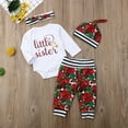 thumbnail image 5 of 4PCS Newborn Baby Girls Little Sister Romper Pants Leggings Outfits Set Clothes, 5 of 6
