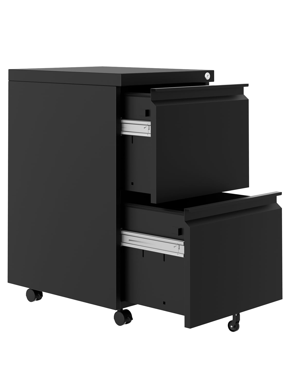 Accreate File Cabinet 2-Drawer on Wheels w/Lock | Under Desk Metal Rolling | Legal/A4/Letter Storage for Home Office