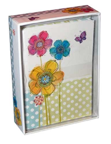 Blue F6254 BUTTERFLY /& FLOWERS Blank Note Cards with Envelopes 8pcs, 5x3