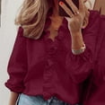 thumbnail image 2 of Women's Summer V Neck Casual Short Print Sleeve T Shirt Top Solid Dressy Ruffle Women's Blouse, 2 of 2