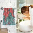 thumbnail image 7 of Yayeee 2 Pack Hand Towels for Bathroom 100% Cotton 16" x 28" Soft Absorbent Kitchen Towel, Christmas Poinsettia, 7 of 7