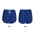thumbnail image 4 of Disketp Buffalo Plaid Blue Black Print Women's Shorts Workout Shorts for Athletic Gym Running Shorts with Phone Pockets Medium, 4 of 8