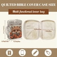 thumbnail image 7 of Xoenoiee Fox Flower Pattern Bible Cover Case for Women Men Girls Kids, Large Quilted Bible Case with Handle and Pocket, Portable Bible Tote Bag Study Supplies, 7 of 7