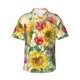 thumbnail image 1 of Balery Sunflower Cornflower Poppy Camisas hawaianas de manga corta para hombre, camisas playeras de corte holgado, camisas de vacaciones con botones,Small, 1 of 7