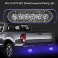 thumbnail image 3 of 4Pcs 12-24V Car 6 LED Flash Strobe Emergency Warning Light Grille Flashing Lightbar Blue, 3 of 6
