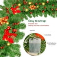 thumbnail image 4 of Christmas Garland with Lights, 9FT Pre-Lit Artificial Christmas Green Garland for Stair Decorations with Spruce, Red Flowers, Berry Clusters for Indoor Fireplaces, Railings Outdoor Decor (Red Flower), 4 of 16