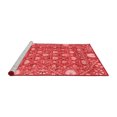 thumbnail image 2 of Ahgly Company Machine Washable Indoor Square Abstract Red Modern Area Rugs, 5' Square, 2 of 4