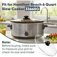 thumbnail image 3 of Oval 6 Quart Glass Lid Compatible with Hamilton Beach 33665G Slow Cooker, Clear Cooker Crock Pot Lid Replacement Part, 6qt Slow Crock Pot Lid Replacement$$Home Decor, Kitchen, & Other, 3 of 6