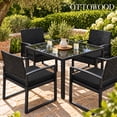 thumbnail image 2 of Outdoor Chair Cushions Set of 4, Waterproof & Fade Resistant Seat Cushion for Patio Furniture - 18.5 x 16 x 2 Inch Chair Pads with Ties and Hidden Zipper, Black, 2 of 9