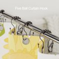 thumbnail image 2 of Black Stainless Steel Rust Resistant Double Hooks Smooth Slide Secure Hold Shower Curtain Hooks 20 Count, 2 of 6