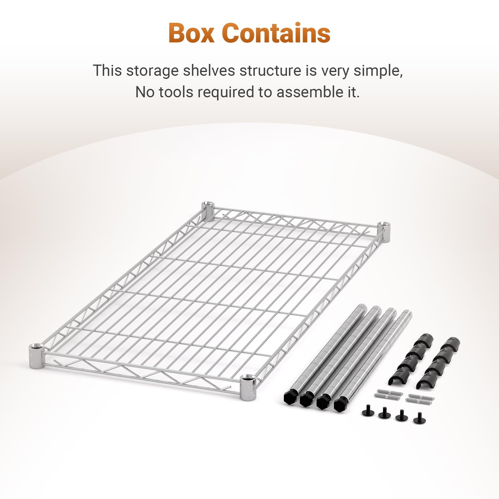 HealSmart 1-Tier Shelving Unit, 29.92" W x 13.78" D x 14.96" H Steel Organizer Wire Rack, Chrome
