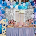 thumbnail image 2 of 3 Pack 3.3 x 6.56 ft Silver Foil Fringe Backdrop Curtain, Streamer Backdrop Curtains, Birthday Party Decorations, Tinsel Curtain for Parties, Preppy, Photo Booth, 2 of 7