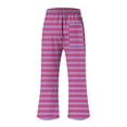 thumbnail image 4 of Sakmal Pink Trendy Pants for Women 2024 Palazzo Pants Cropped with Pockets Striped Knot Ladies Pants, 4 of 4