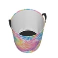 thumbnail image 4 of Circular Hamper Single Layer Laundry Basket Storage Basket Waterproof Single Layer Fabric With Handle Pe Support Strip Tie-Dye Pattern Rainbow Colors Tie-Dye Background_2 Medium, 4 of 8