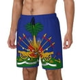 thumbnail image 5 of Mens Coat Of Arms Of Haiti 2 in 1 Quick Dry Swim Trunks with Compression Liner Beach Shorts, 5 of 6
