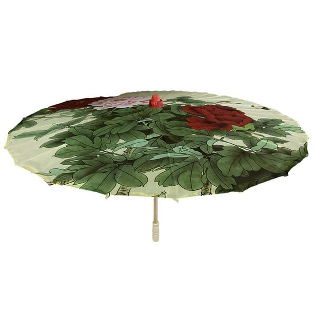 Paraguas de tela de seda, sombrilla de estilo japonés, sombrilla decorativa para accesorios de baile