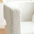 thumbnail image 2 of KINWELL 28" W Boucle Accent Chair Armchairs Set of 2, Upholstered Square Open-Back Barrel Chair, No Assembly Side Chair ArmChairs for Living Room Bedroom Lounge (Cream), 2 of 11