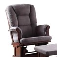 thumbnail image 2 of Benzara Glider Rocking Chair with Ottoman, Gray/Brown, 2 of 4