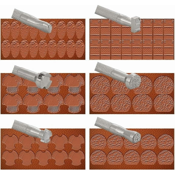 1 Set Leather Stamping Tools Leather Stamping Kit 6Pcs Patterns Stamp Punch Set Metal Carving Leather Craft Stamp Tools