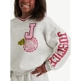 thumbnail image 3 of Justice Girls Varsity V-neck Sweatshirt, Sizes XS - XLP, 3 of 8