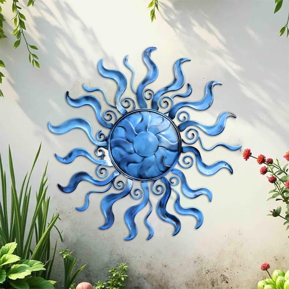 Kmonabie Iron Metal Wall Art Decor, Sturdy Outdoor Wall Hanging Ornament for Yard Balcony Garden, Modern Wall Sculpture with Rustproof Coating