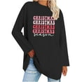 thumbnail image 2 of UPPADA Womens Christmas Shirts Long Sleeve Crew Neck Pullover Tops Funny Cute Xmas Letter Printed Tree Graphic Tee Winter Family Xmas Tops cute xmas gifts Black,L, 2 of 5