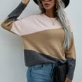 thumbnail image 2 of Lilgiuy Ladies Autumn And Winter Loose Top Piece Piece Long Sleeve Knit Sweater Crew Neck Crew Neck Sweater,Beige,10(XL) Winter Clothes for 2022, 2 of 5
