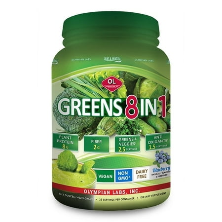 Olympian Labs Greens Protein 8 in 1, Blueberry, 25