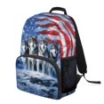 thumbnail image 2 of Uorisanigo American Flag Wolf School Backpack for Boys Girls 5-12, 17 Inch Lightweight Casual Daypack, Multifunctional with Padded Shoulder Straps for Kindergarten Elementary, 2 of 7